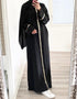 Women's Solid Color Puff Sleeve Maxi Abaya